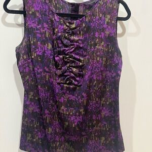 Semantiks Purple Multi Color Pattern Shell Blouse